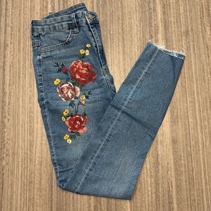 H&M Floral Print Skinny Jeans